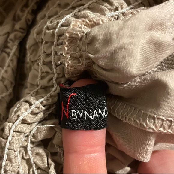 N by Nancy Smocked Off the Shoulder Puff Sleeve Babydoll Dress/Top Sz Large - Picture 12 of 14